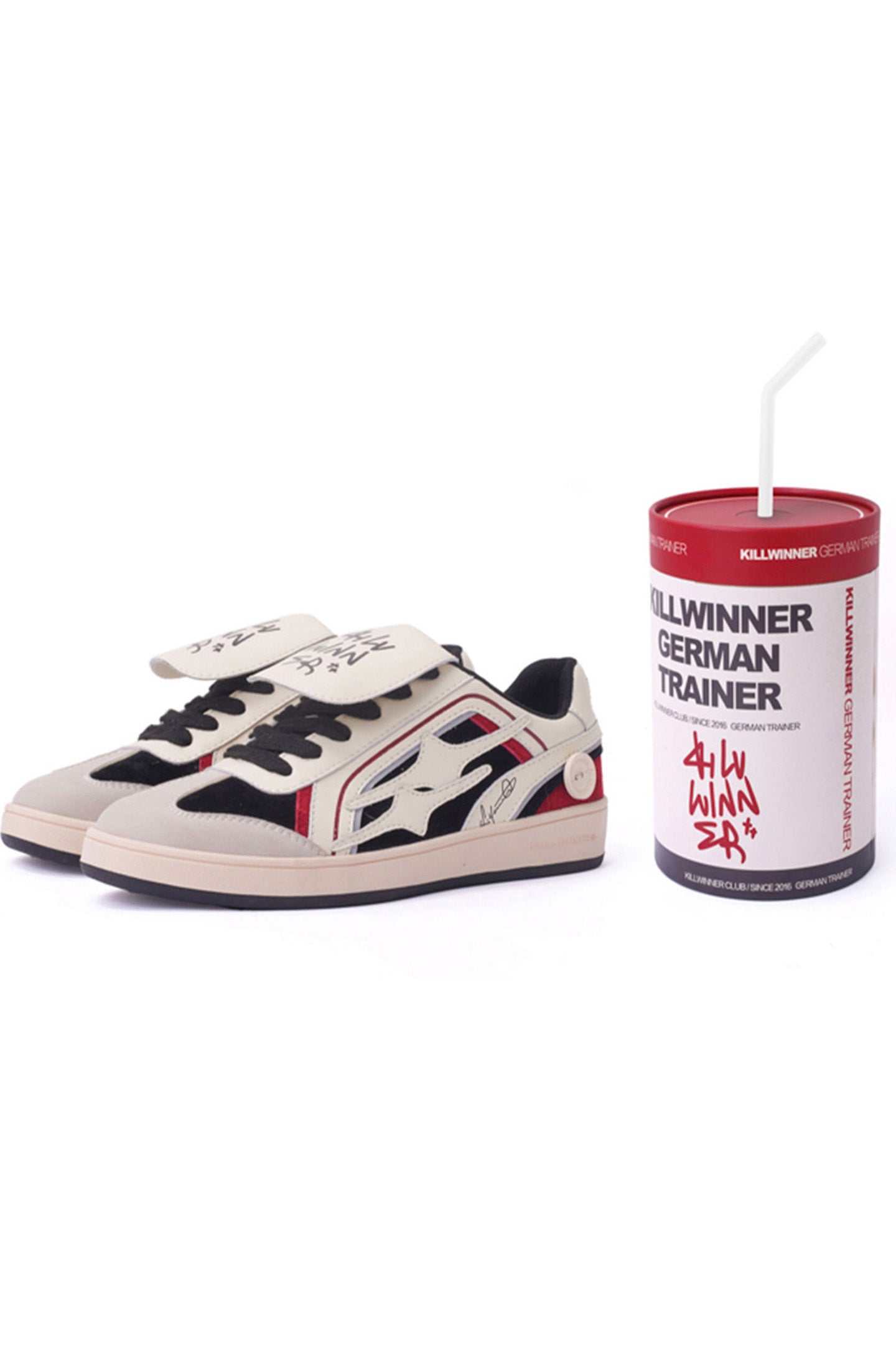 Red Flame-Panel Retro Trainer Sneakers - Skipkicks