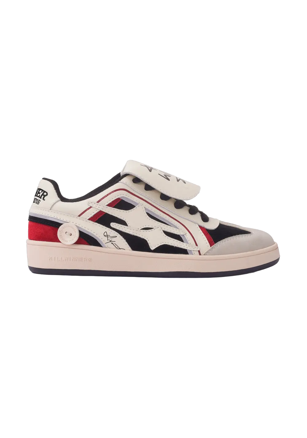 Red Flame-Panel Retro Trainer Sneakers - Skipkicks