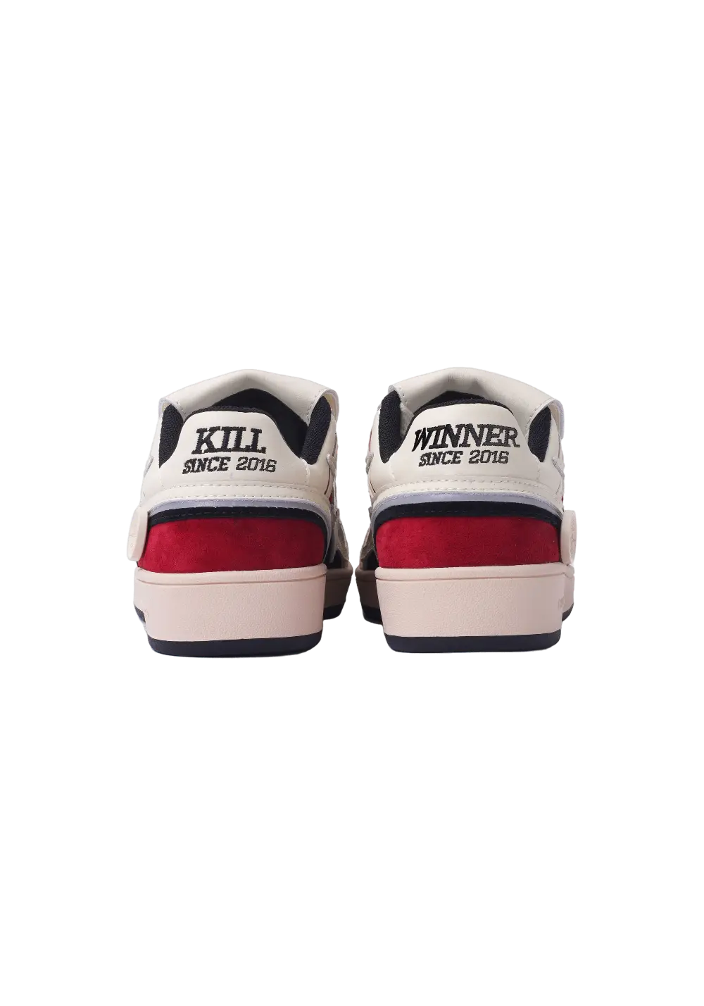 Red Flame-Panel Retro Trainer Sneakers - Skipkicks