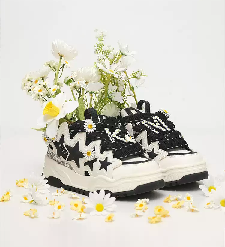 Reflective Daisy Star Chunky Sneakers - Skipkicks