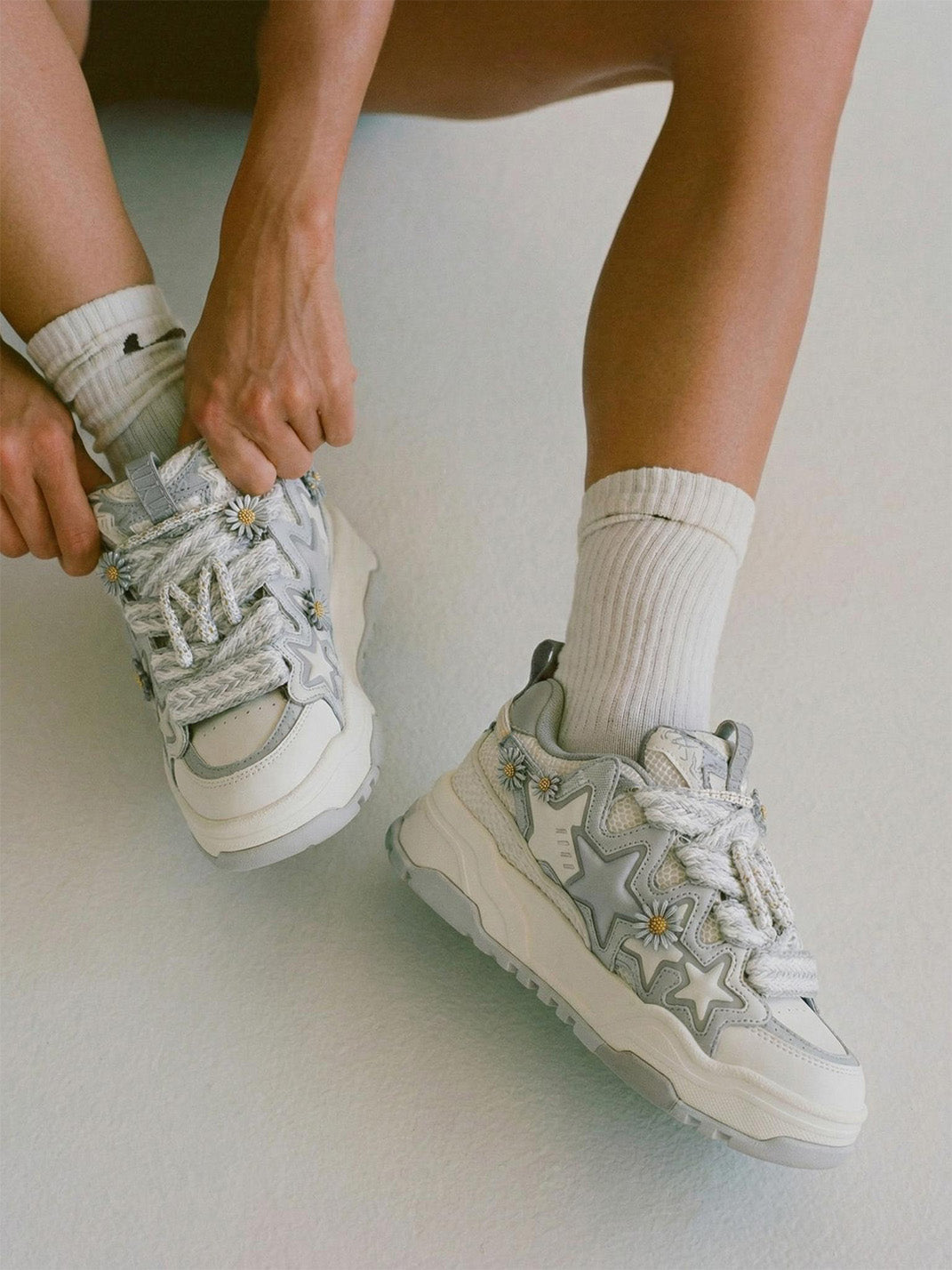 Reflective Daisy Star Chunky Sneakers - Skipkicks