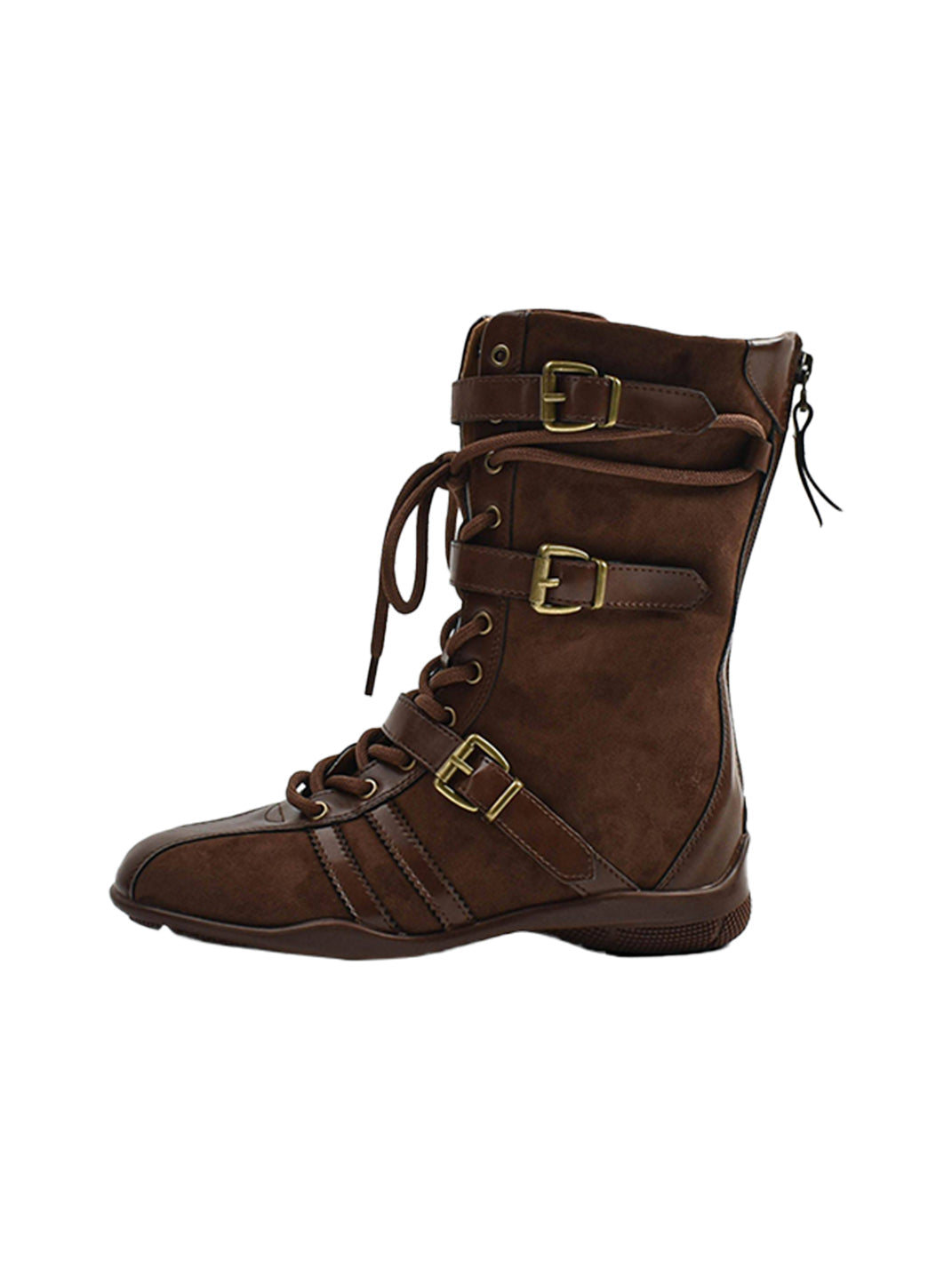 Buckle-Strap Suede Calf Boots - Skipkicks