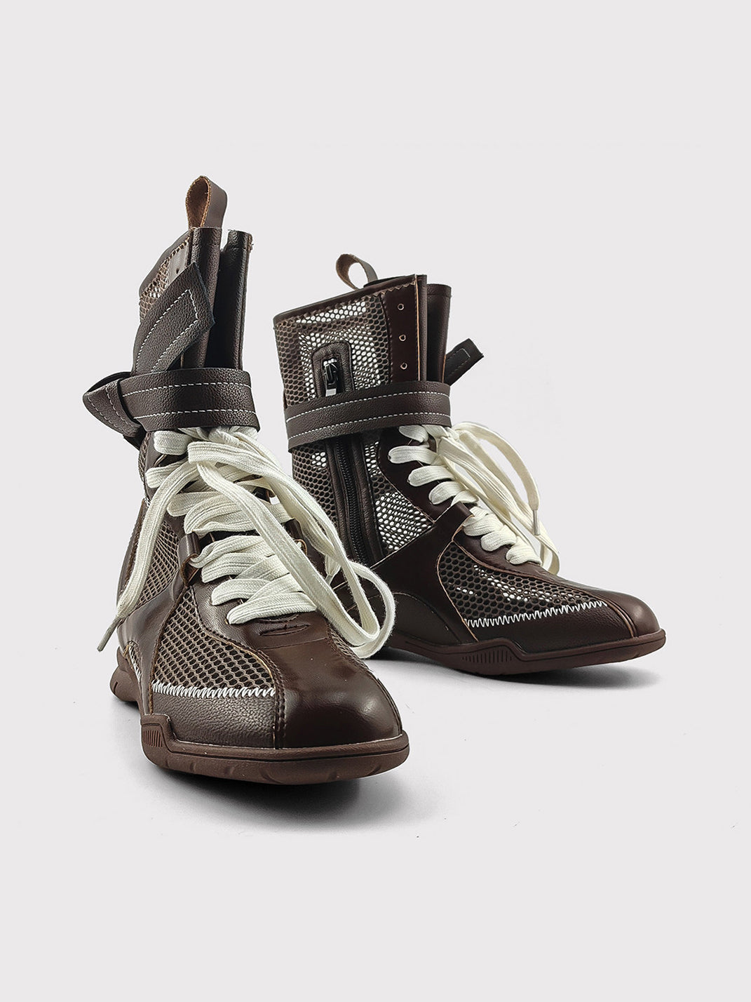 Bow-Lace Mesh Mid-Calf Sport Boots - Skipkicks