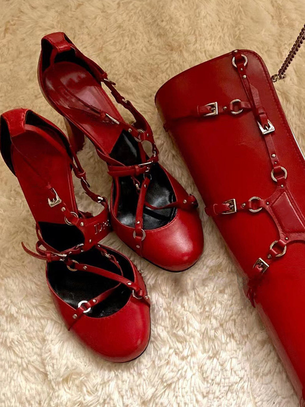 Satin Cross-Strap Round-Toe Heels - Skipkicks