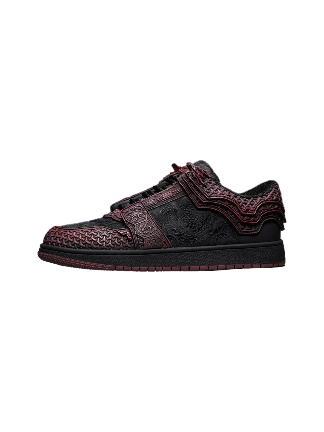 Crimson Jin Yi Wei Embossed Low-Top Sneakers - Skipkicks
