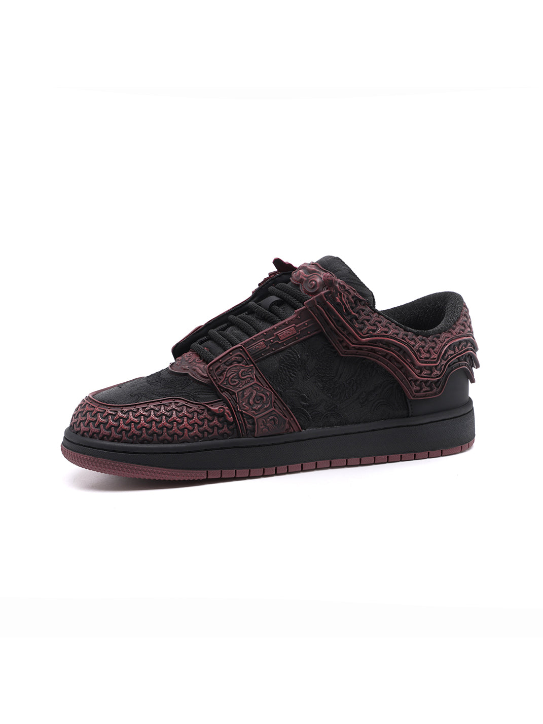 Crimson Jin Yi Wei Embossed Low-Top Sneakers - Skipkicks