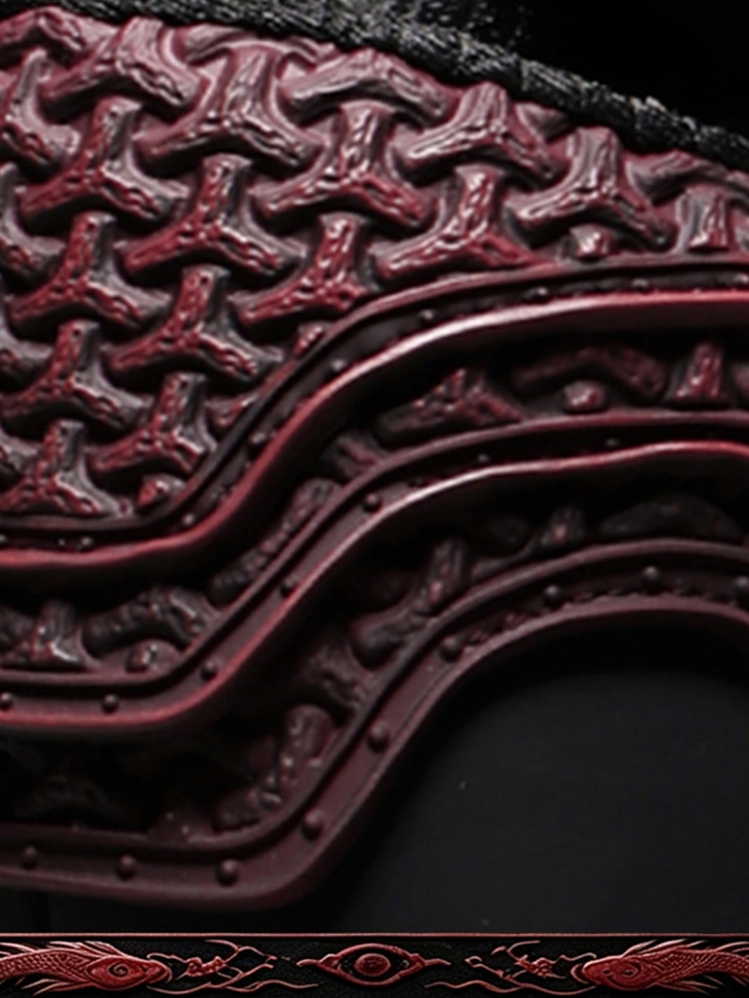 Crimson Jin Yi Wei Embossed Low-Top Sneakers - Skipkicks