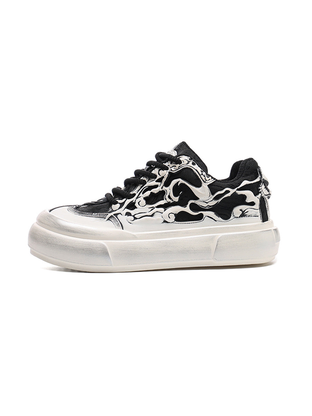 Black White Tai Chi Panda Platform Sneakers - Skipkicks