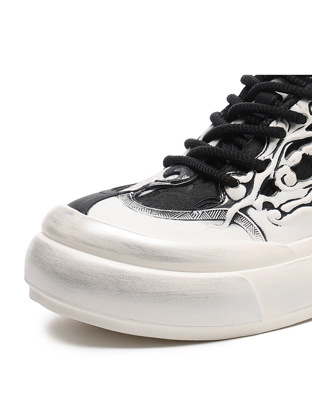 Black White Tai Chi Panda Platform Sneakers - Skipkicks