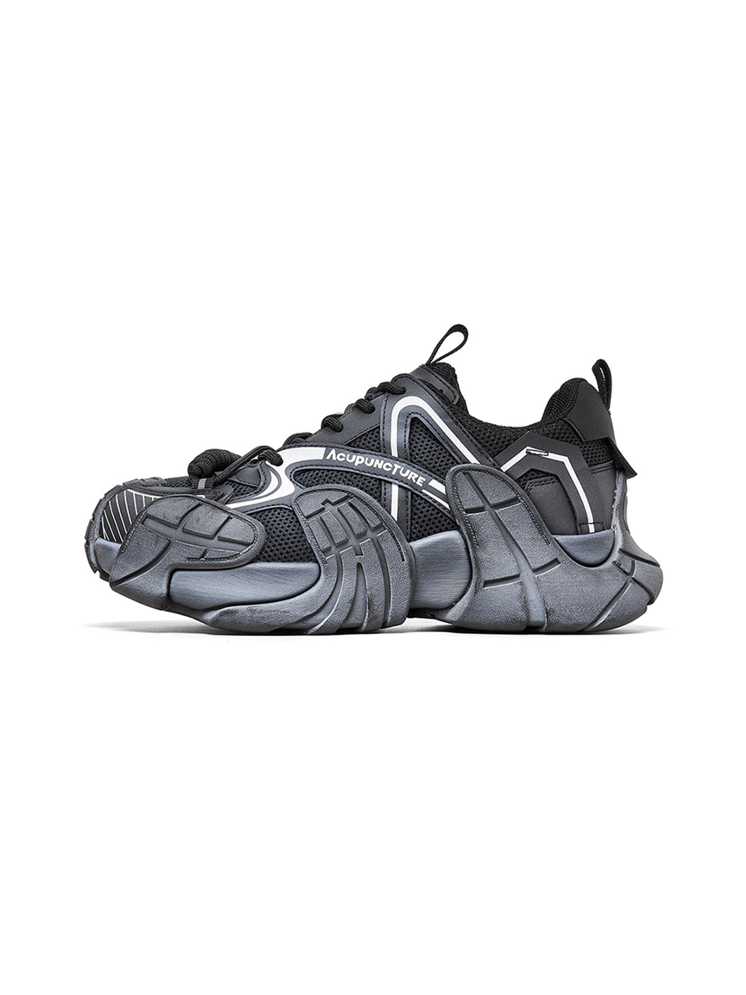 Silver Cage-Panel Platform Sneakers - Skipkicks