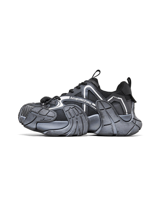Silver Cage-Panel Platform Sneakers - Skipkicks