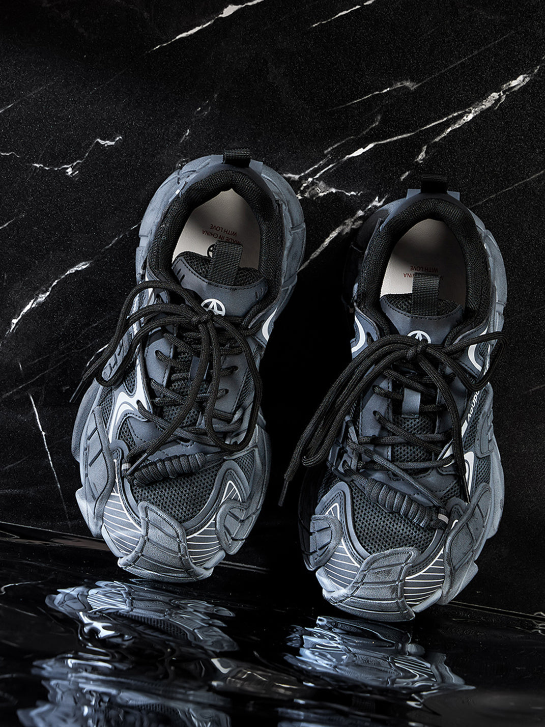 Silver Cage-Panel Platform Sneakers - Skipkicks