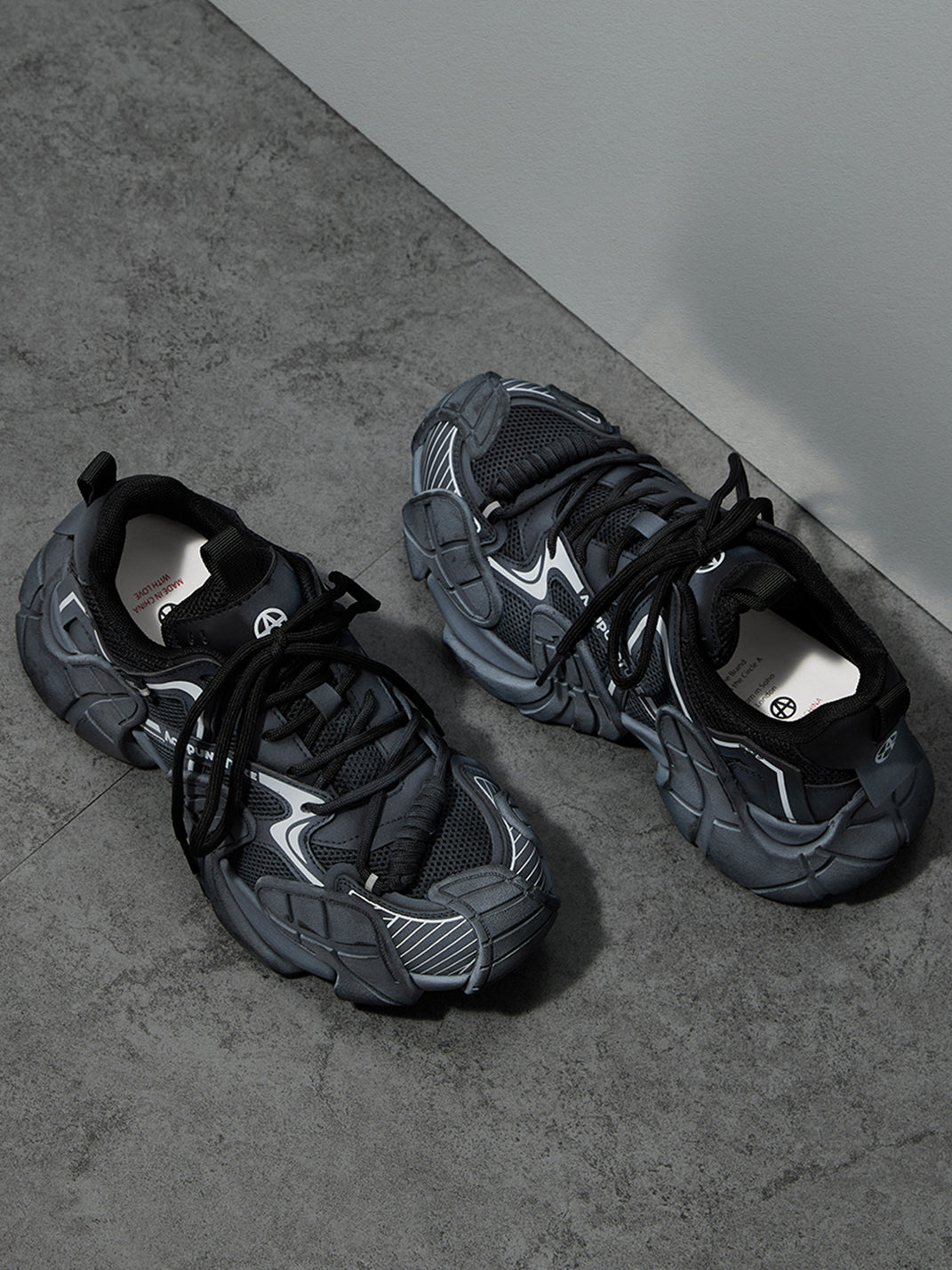 Silver Cage-Panel Platform Sneakers - Skipkicks