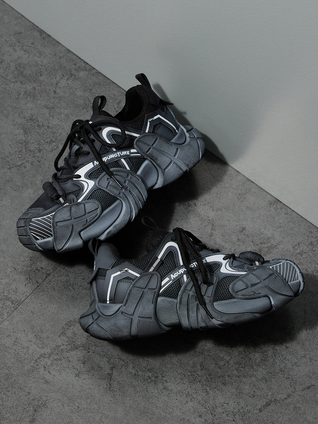 Silver Cage-Panel Platform Sneakers - Skipkicks