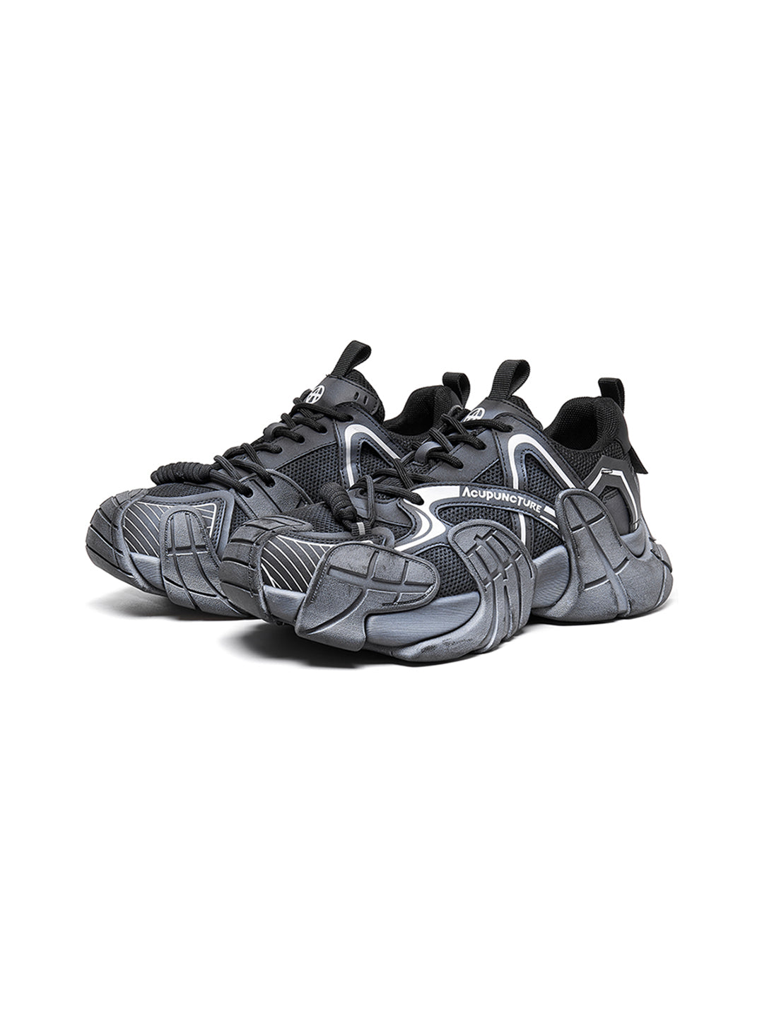 Silver Cage-Panel Platform Sneakers - Skipkicks