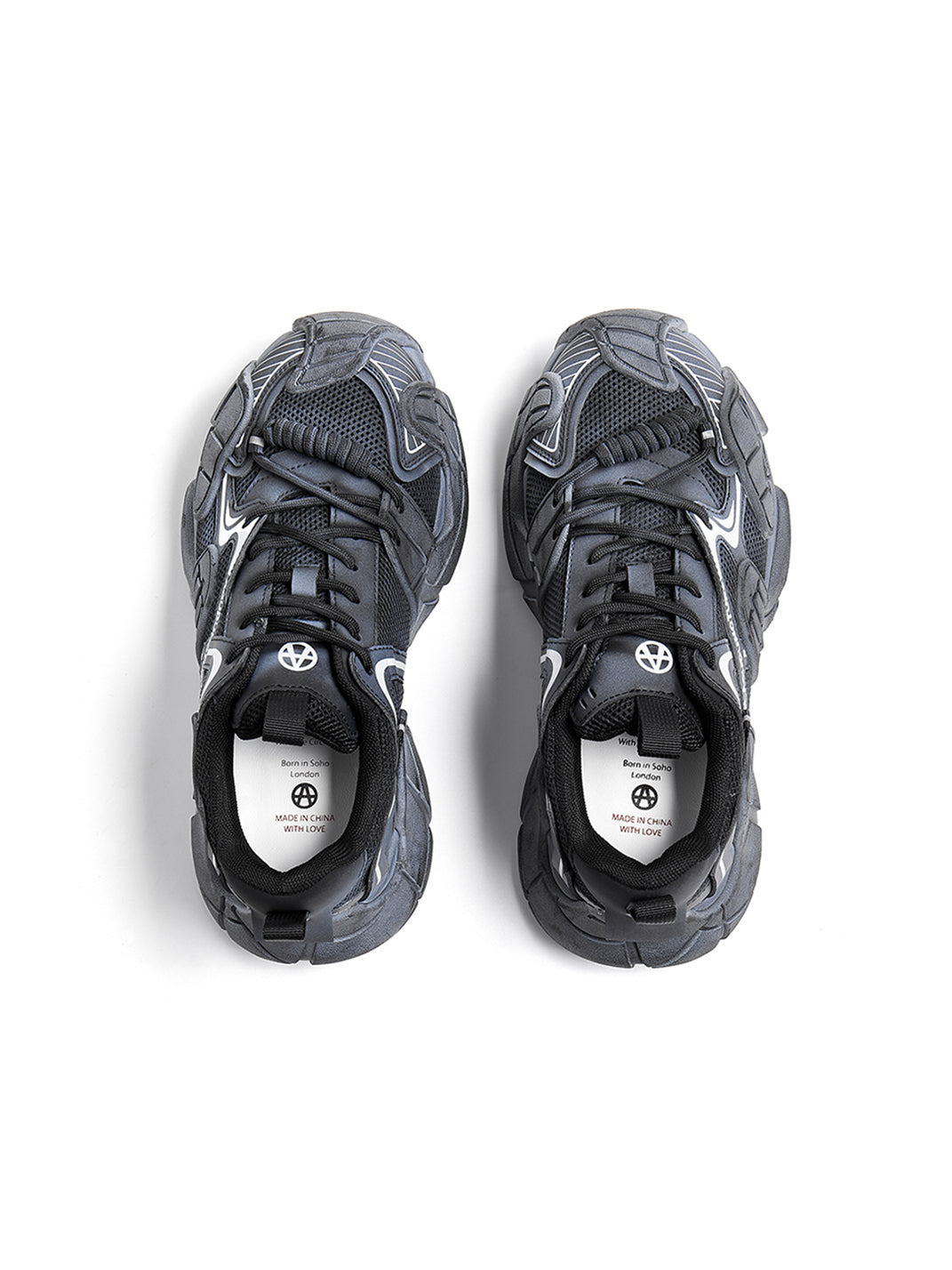 Silver Cage-Panel Platform Sneakers - Skipkicks