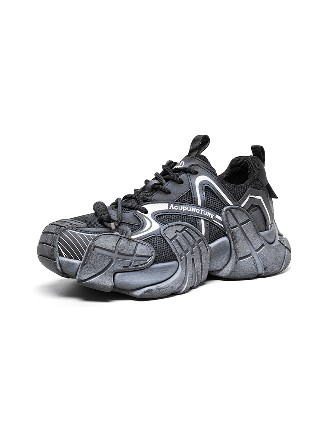 Silver Cage-Panel Platform Sneakers - Skipkicks