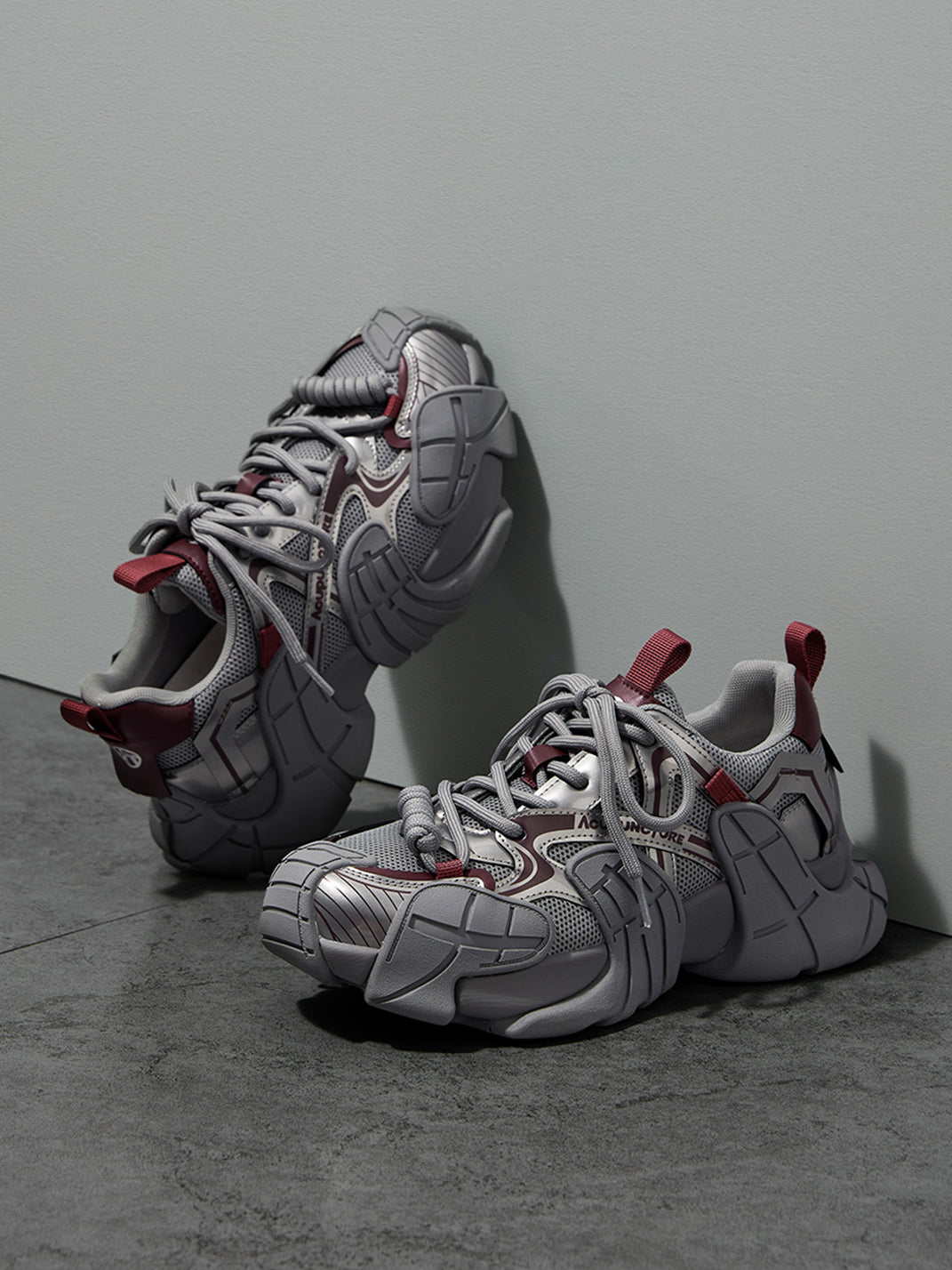 Silver Cage-Panel Platform Sneakers - Skipkicks