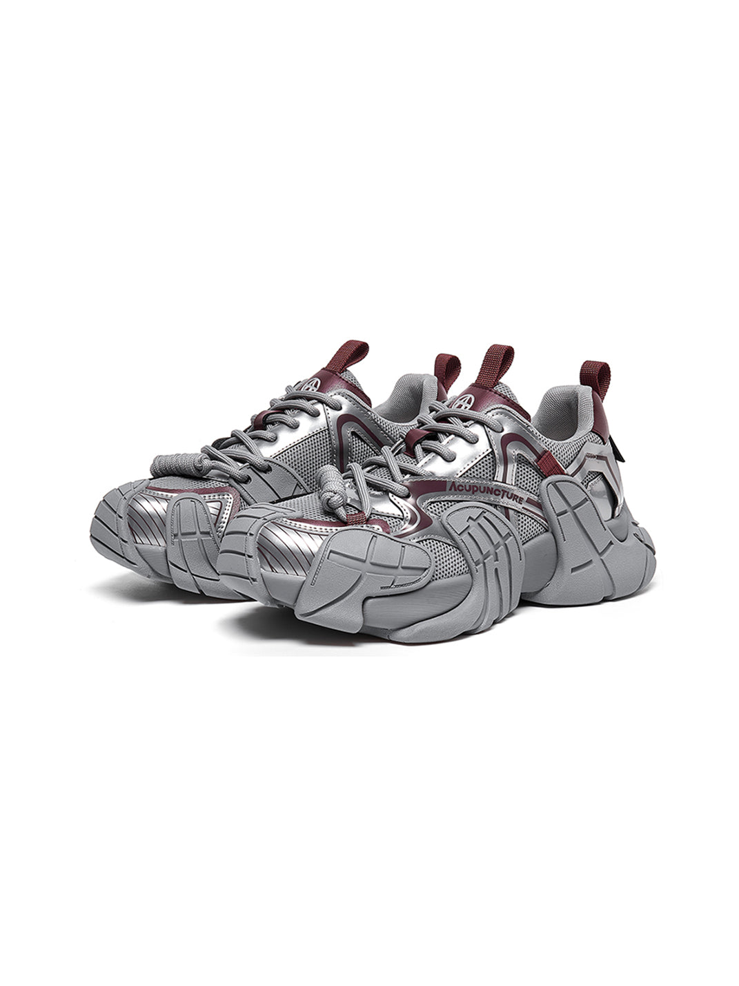 Silver Cage-Panel Platform Sneakers - Skipkicks
