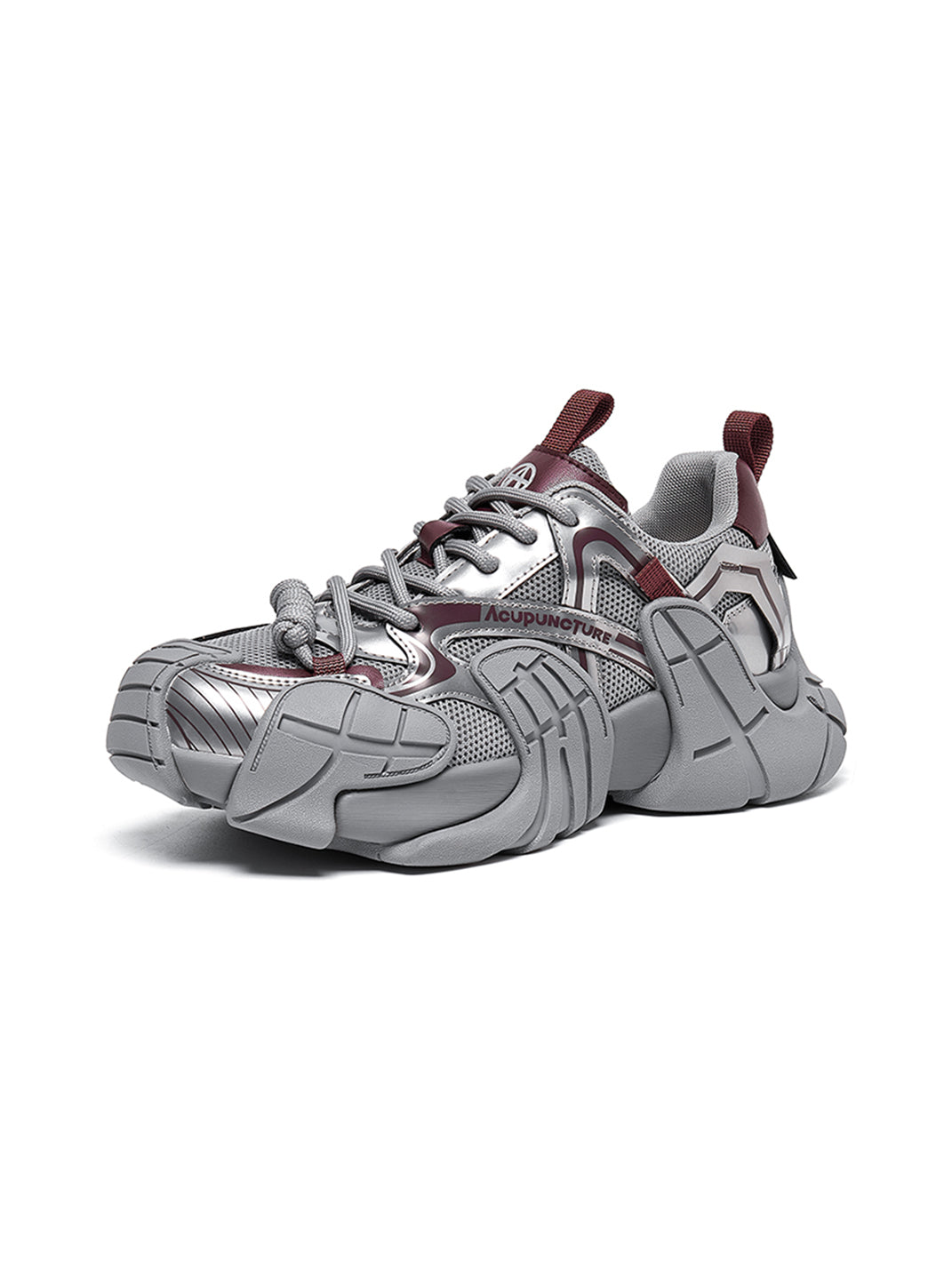 Silver Cage-Panel Platform Sneakers - Skipkicks