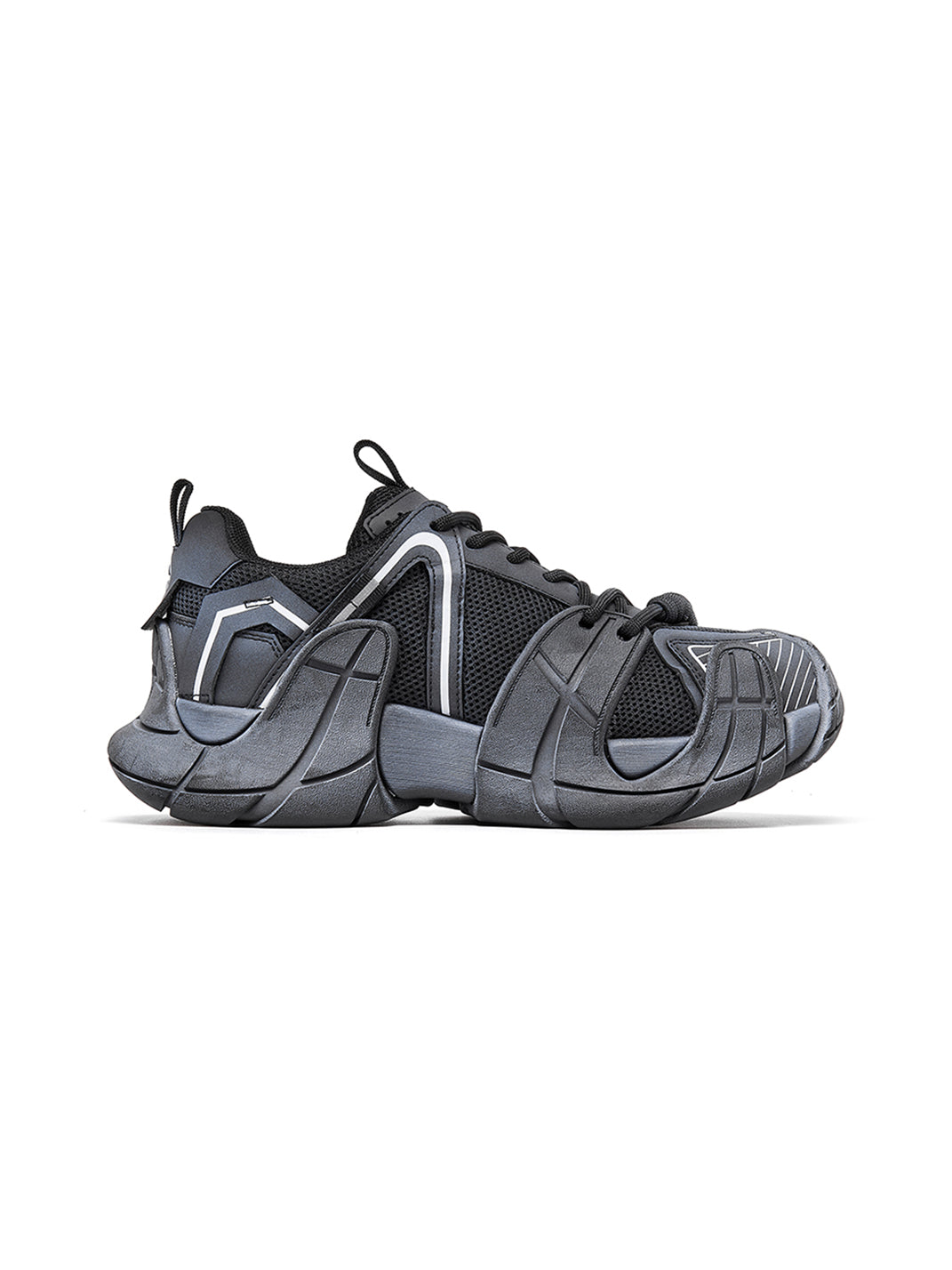 Silver Cage-Panel Platform Sneakers - Skipkicks
