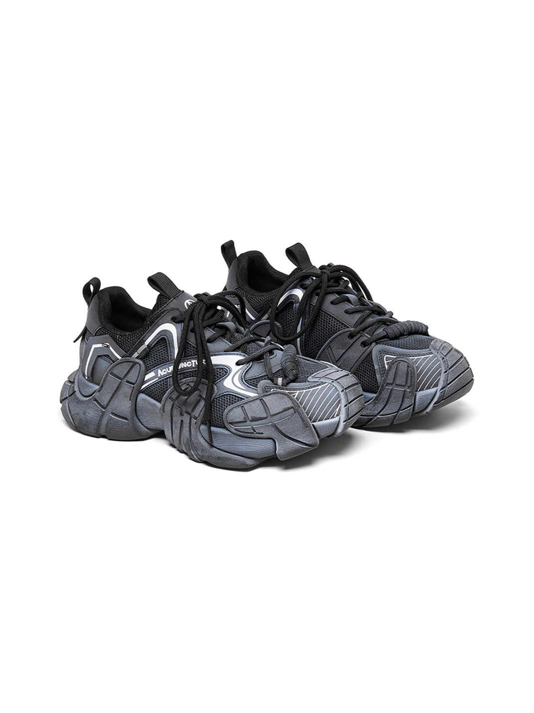 Silver Cage-Panel Platform Sneakers - Skipkicks