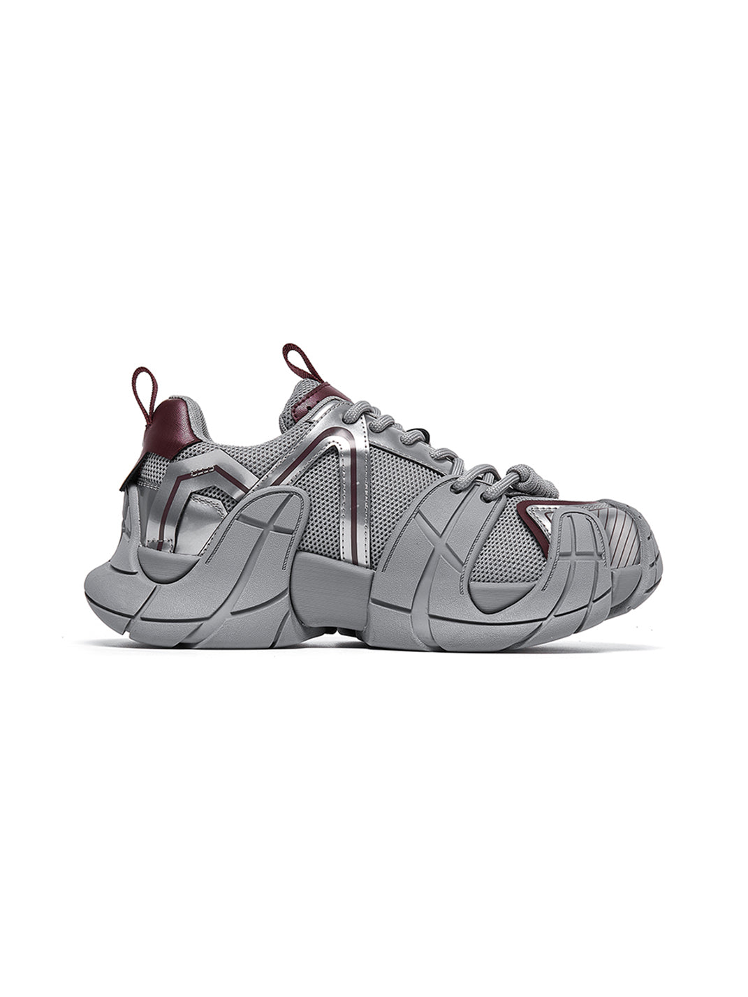 Silver Cage-Panel Platform Sneakers - Skipkicks