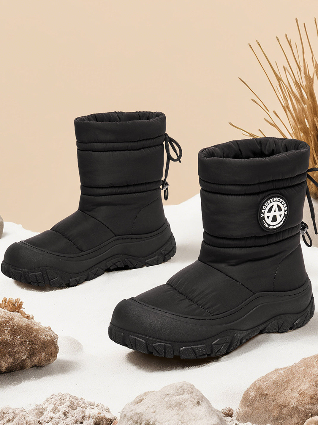 Silver Drawstring Puffer Snow Boots - Skipkicks