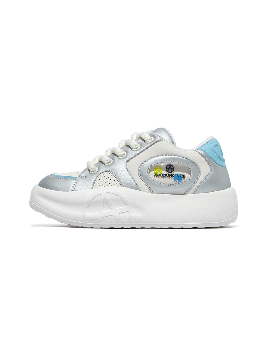 Silver Metallic PU Platform Sneakers - Skipkicks
