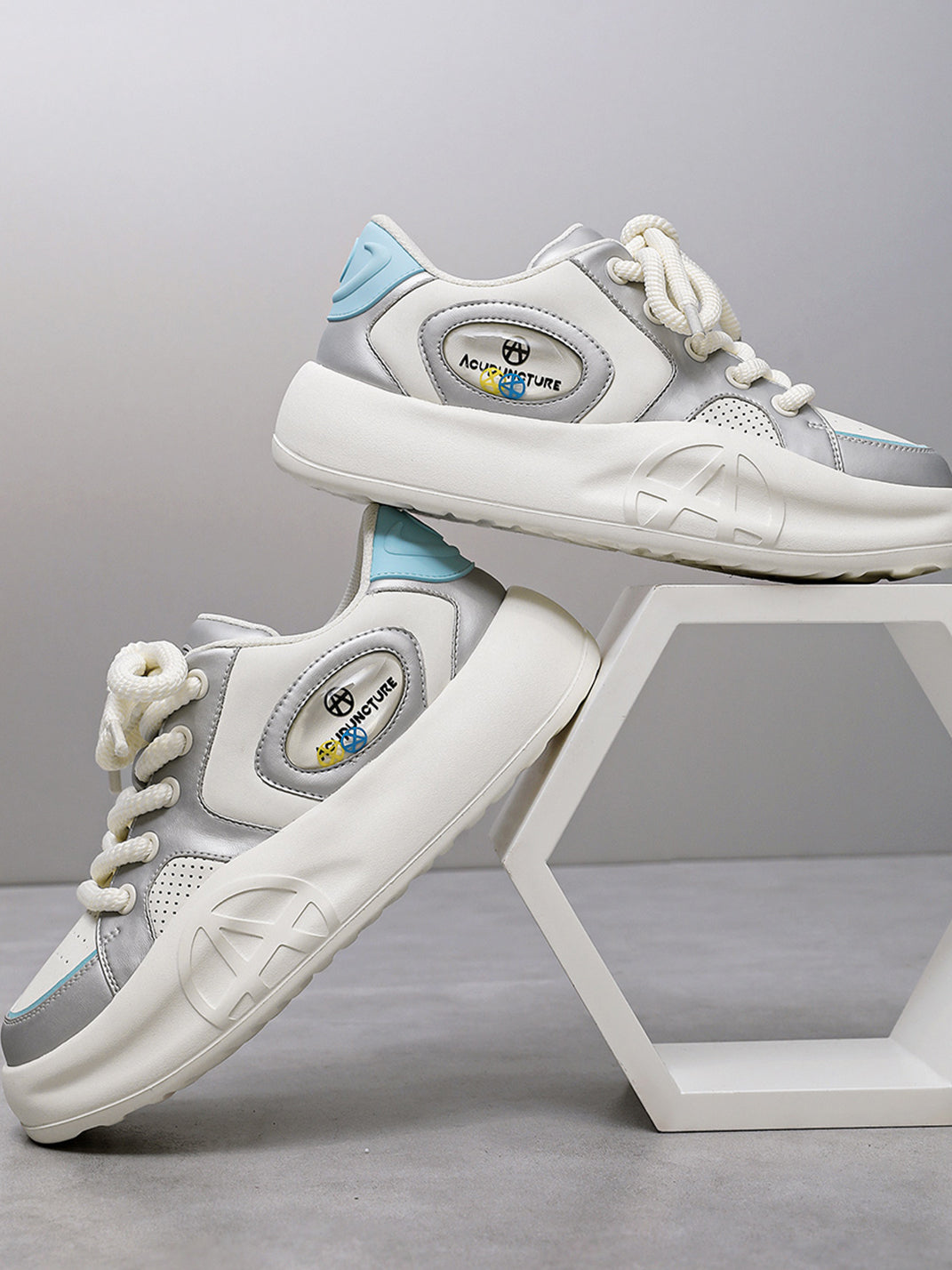 Silver Metallic PU Platform Sneakers - Skipkicks