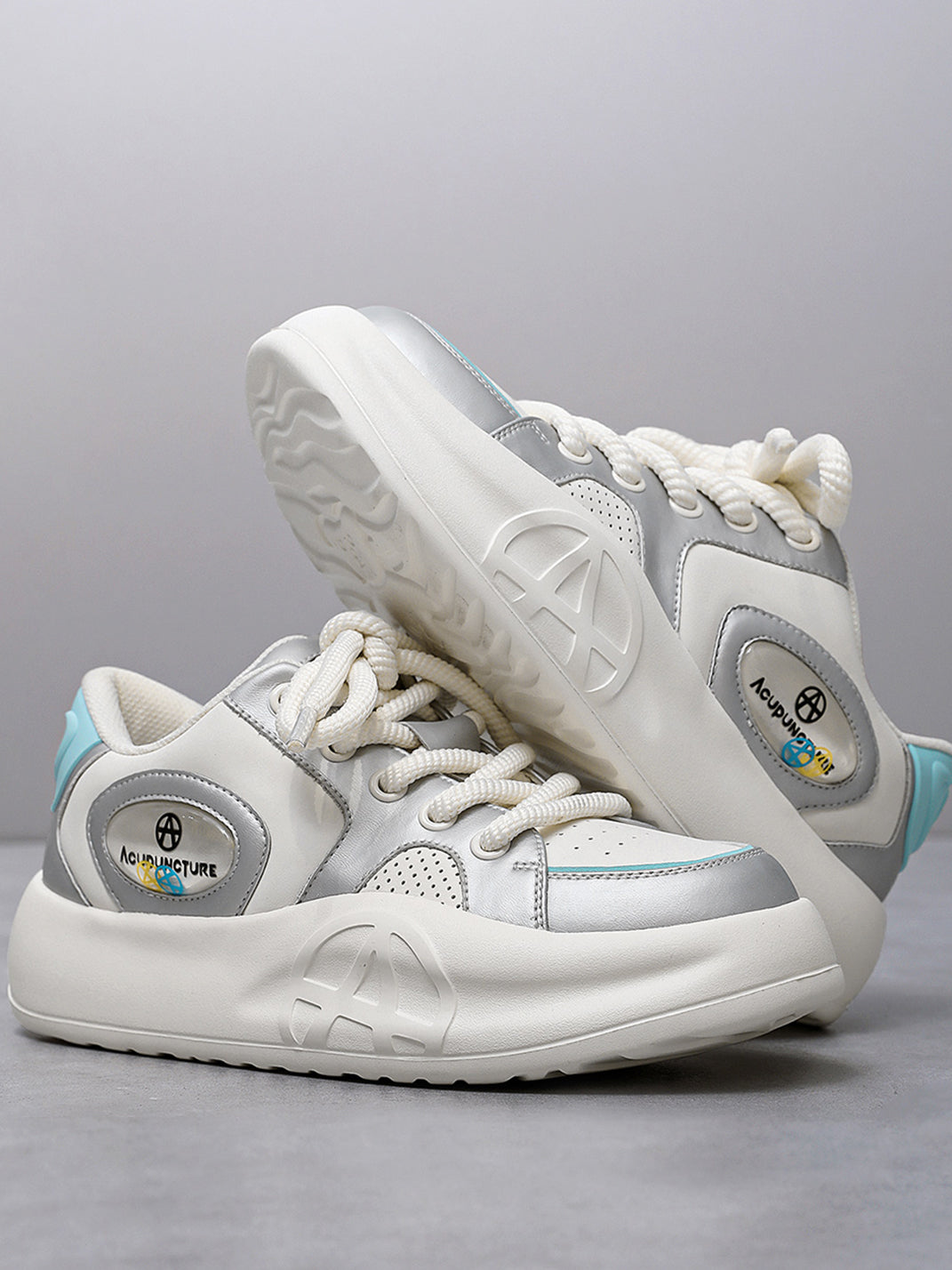 Silver Metallic PU Platform Sneakers - Skipkicks