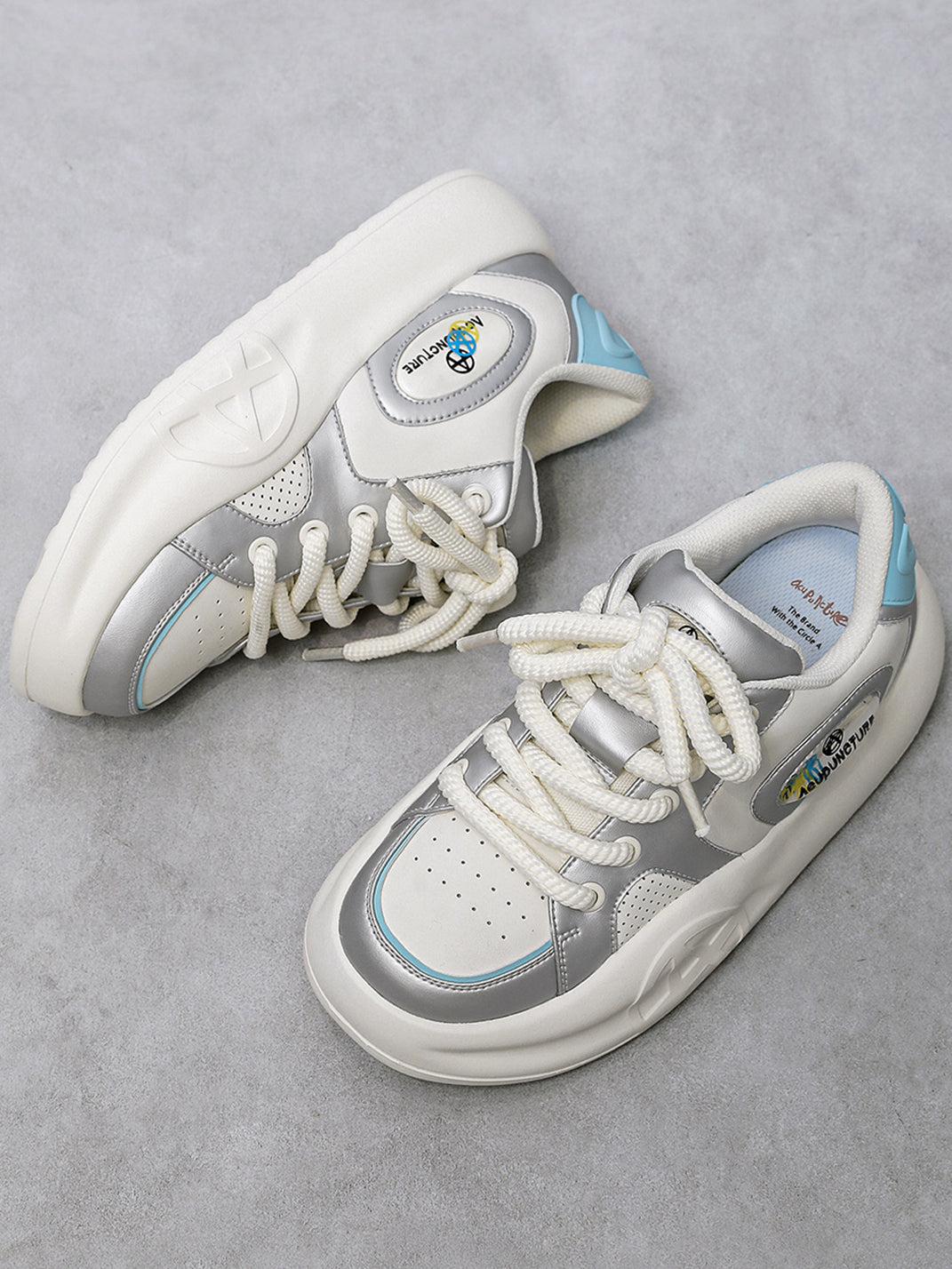 Silver Metallic PU Platform Sneakers - Skipkicks