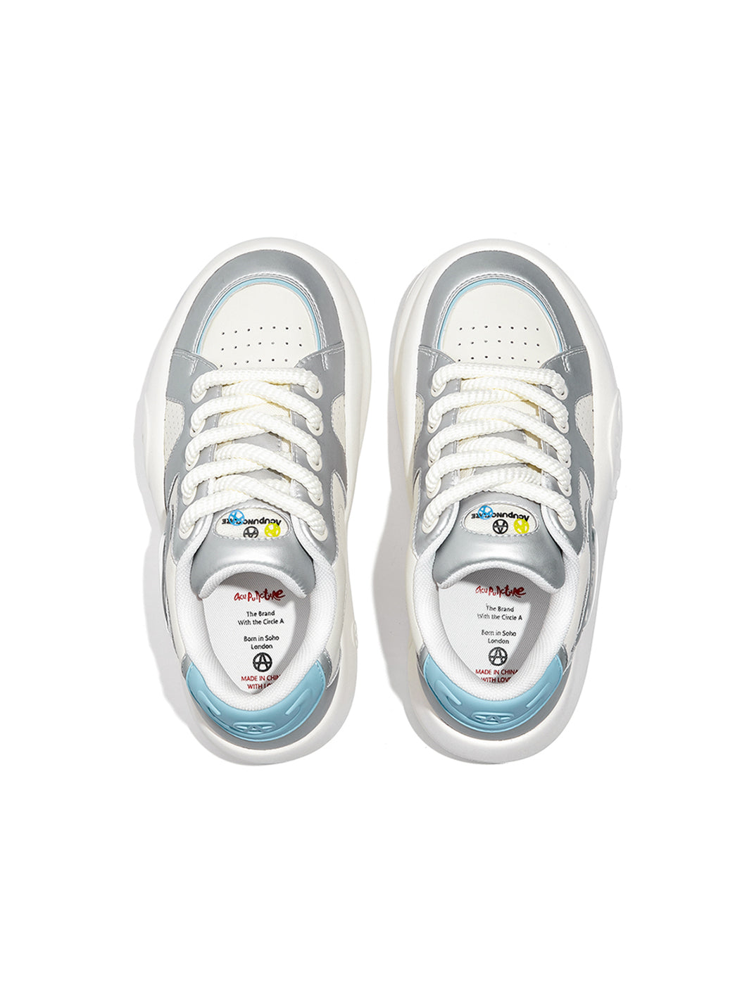 Silver Metallic PU Platform Sneakers - Skipkicks