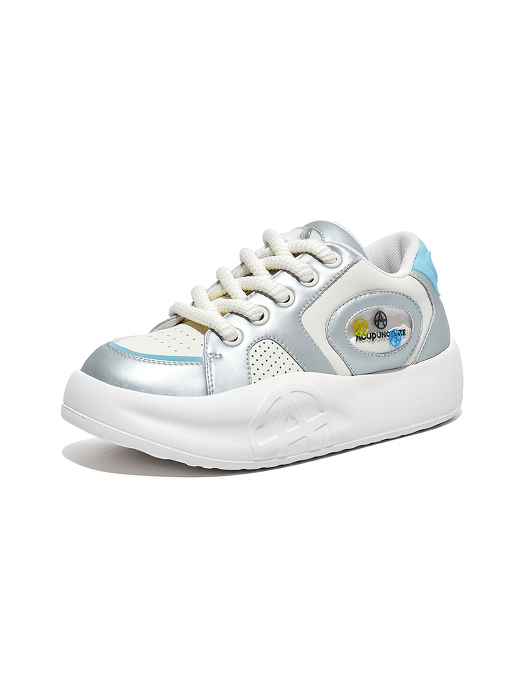 Silver Metallic PU Platform Sneakers - Skipkicks