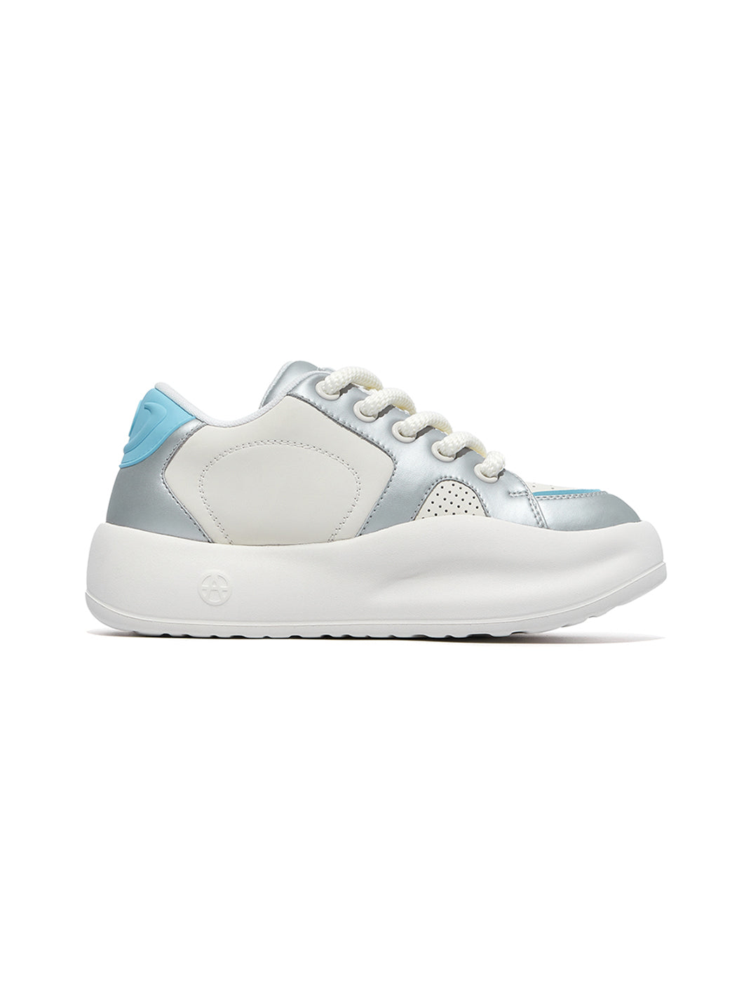 Silver Metallic PU Platform Sneakers - Skipkicks