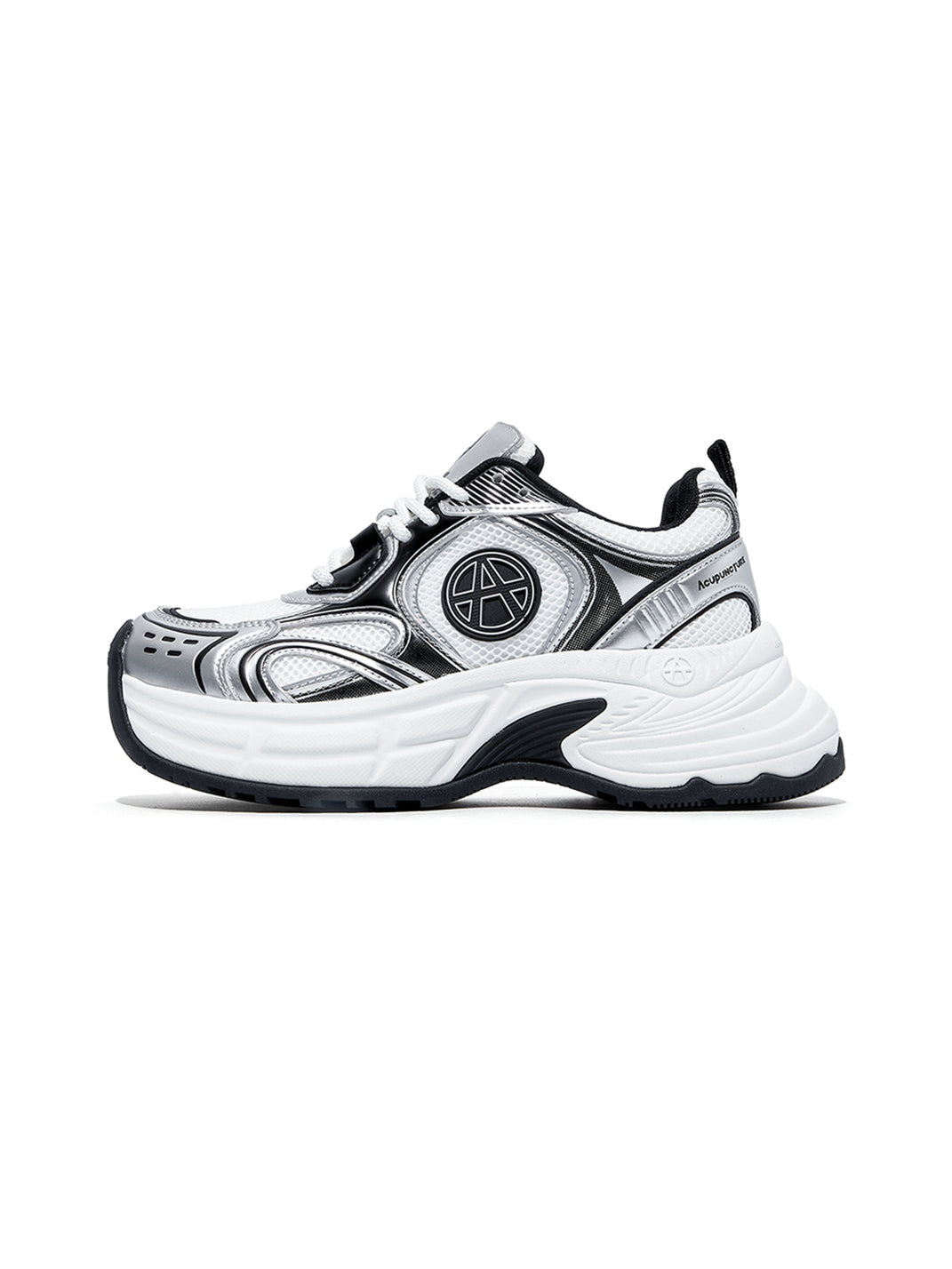 Silver Wave Chunky Dad Sneakers - Skipkicks