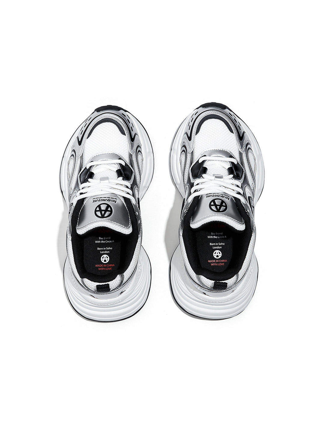 Silver Wave Chunky Dad Sneakers - Skipkicks