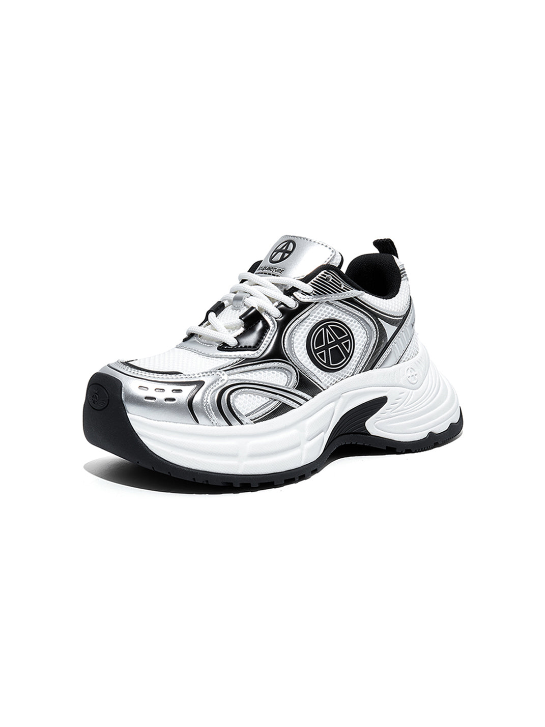 Silver Wave Chunky Dad Sneakers - Skipkicks
