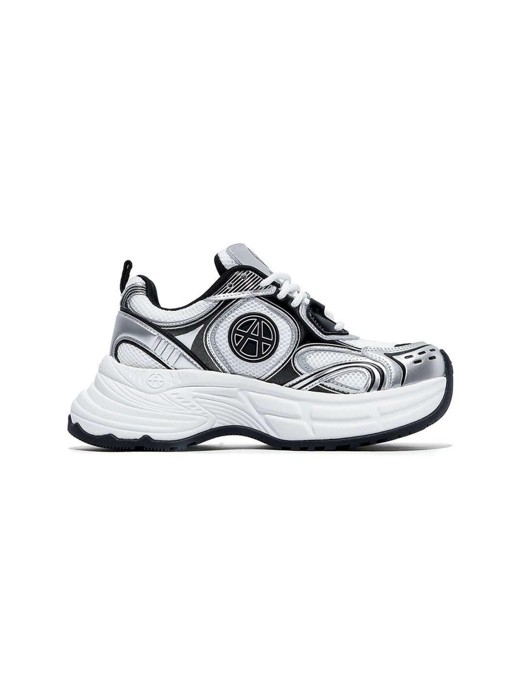Silver Wave Chunky Dad Sneakers - Skipkicks