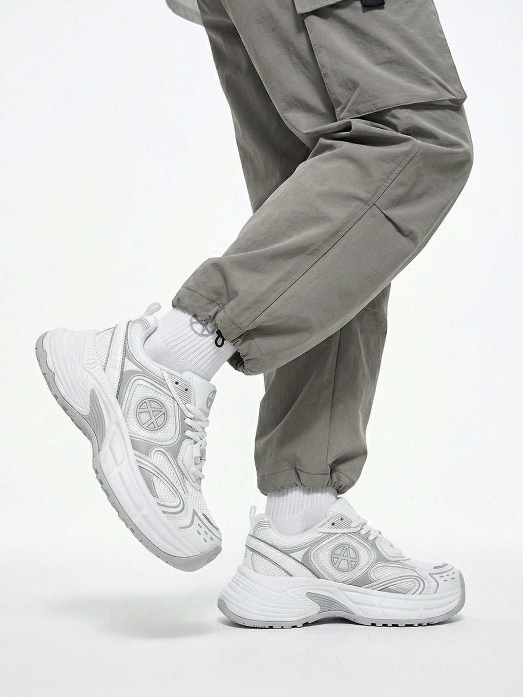 Silver Wave Chunky Dad Sneakers - Skipkicks