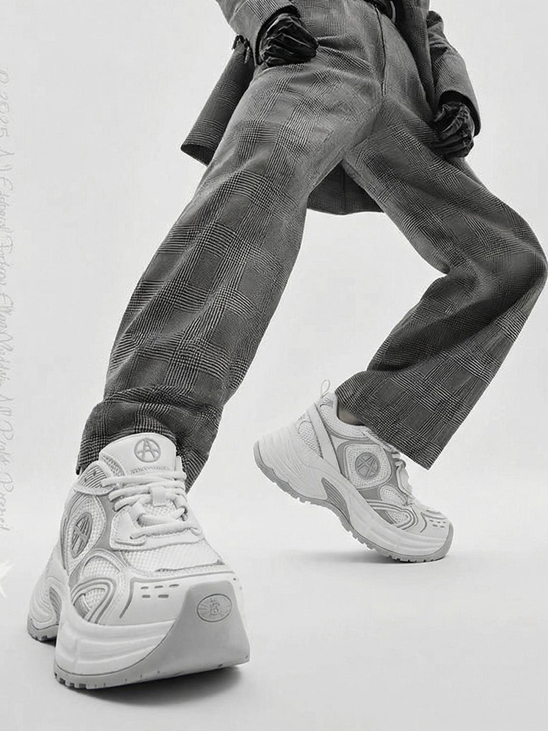 Silver Wave Chunky Dad Sneakers - Skipkicks
