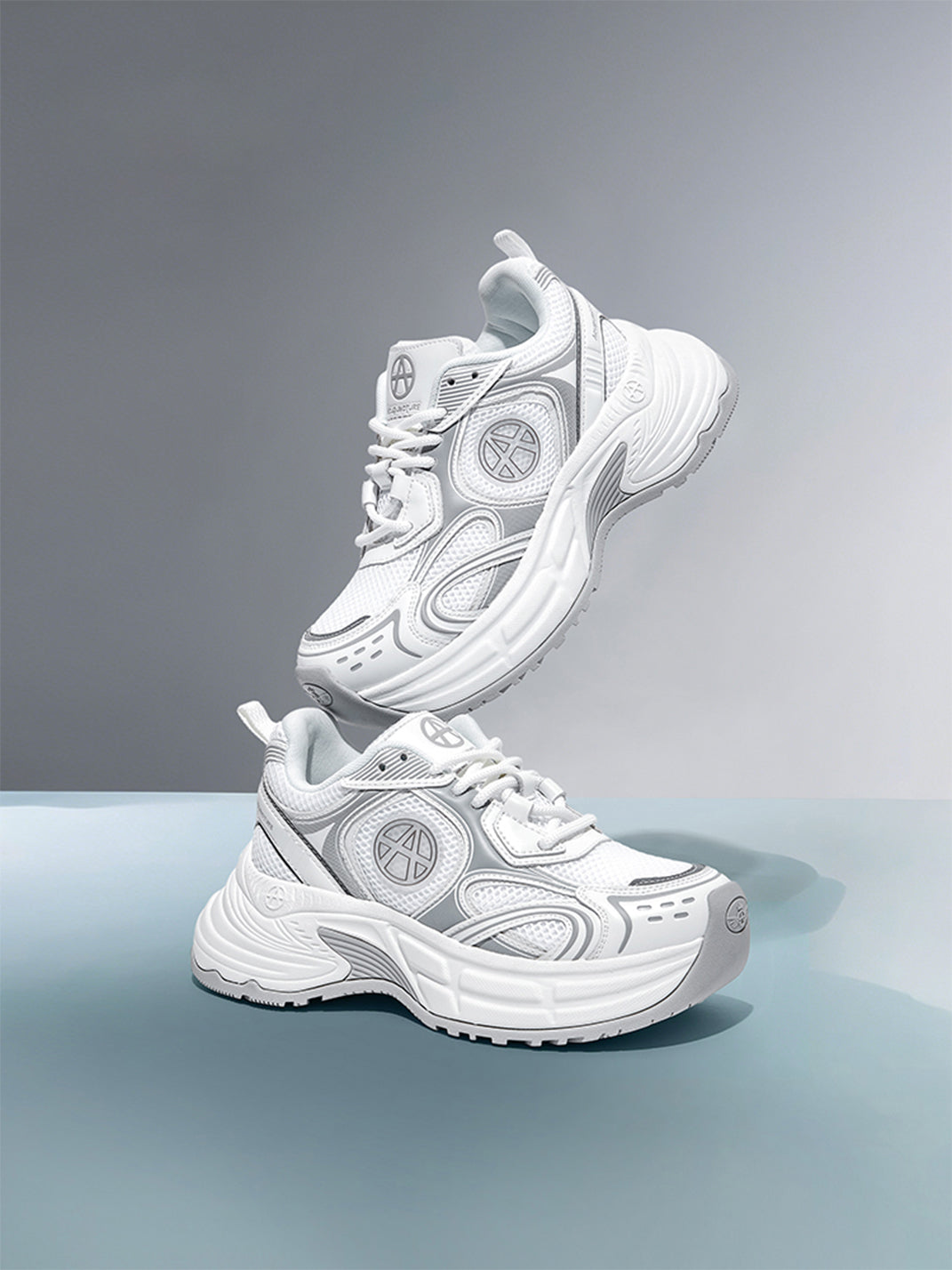 Silver Wave Chunky Dad Sneakers - Skipkicks