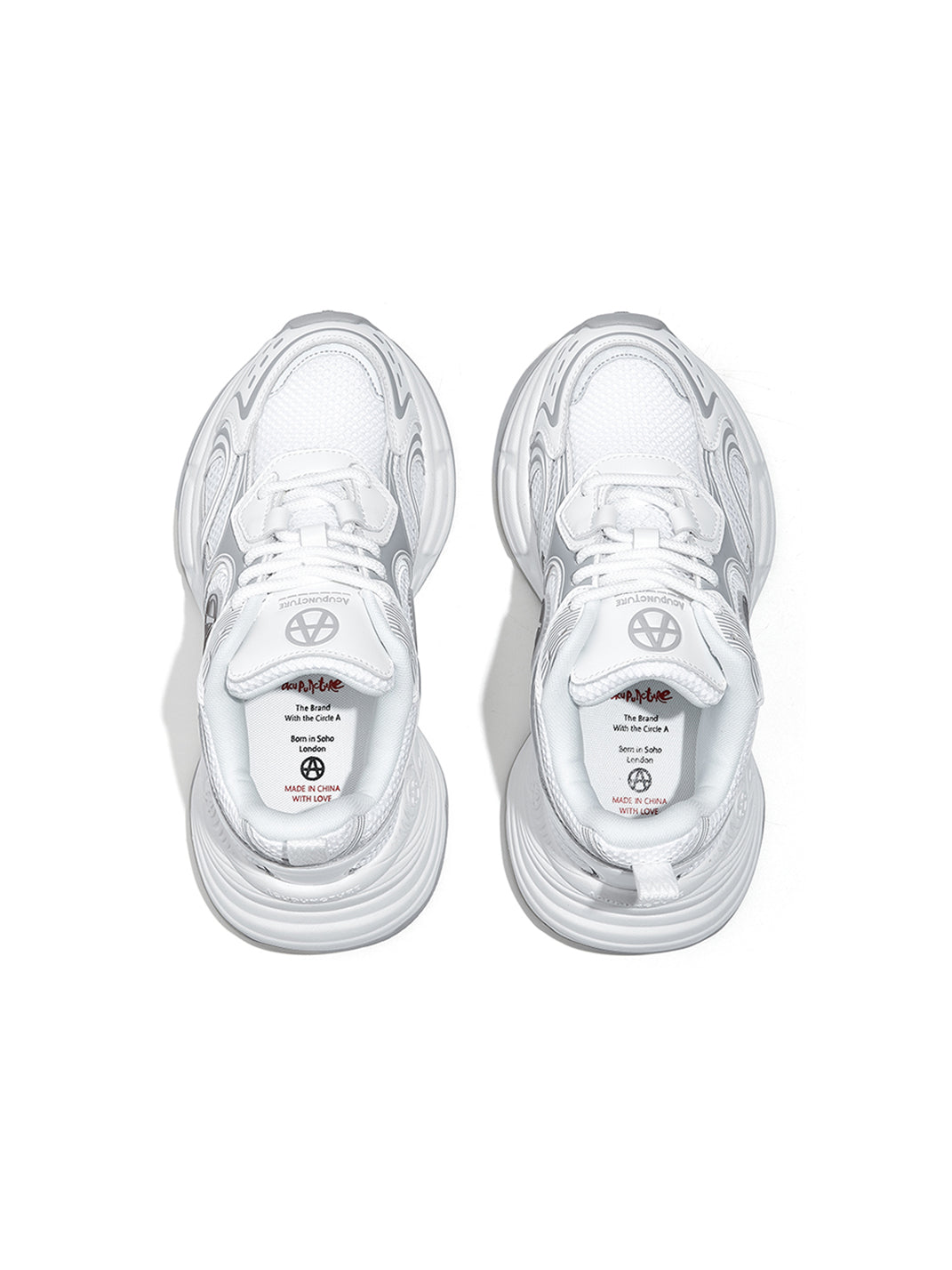 Silver Wave Chunky Dad Sneakers - Skipkicks
