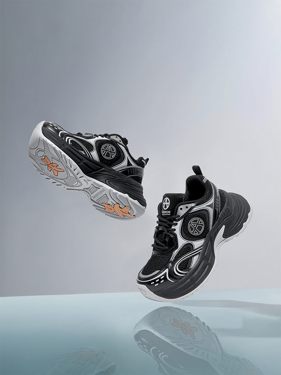 Silver Wave Chunky Dad Sneakers - Skipkicks