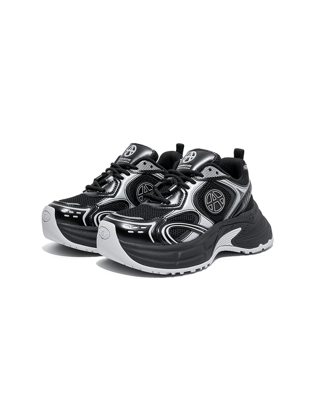 Silver Wave Chunky Dad Sneakers - Skipkicks
