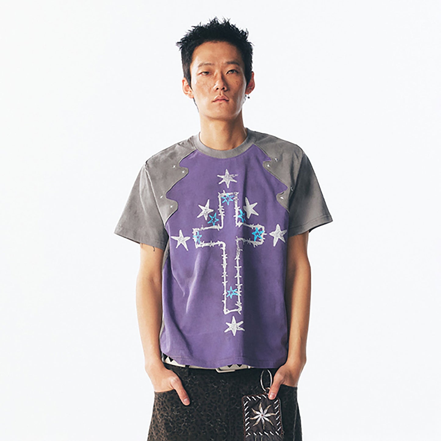 Washed Star Cross Graphic T-Shirt
