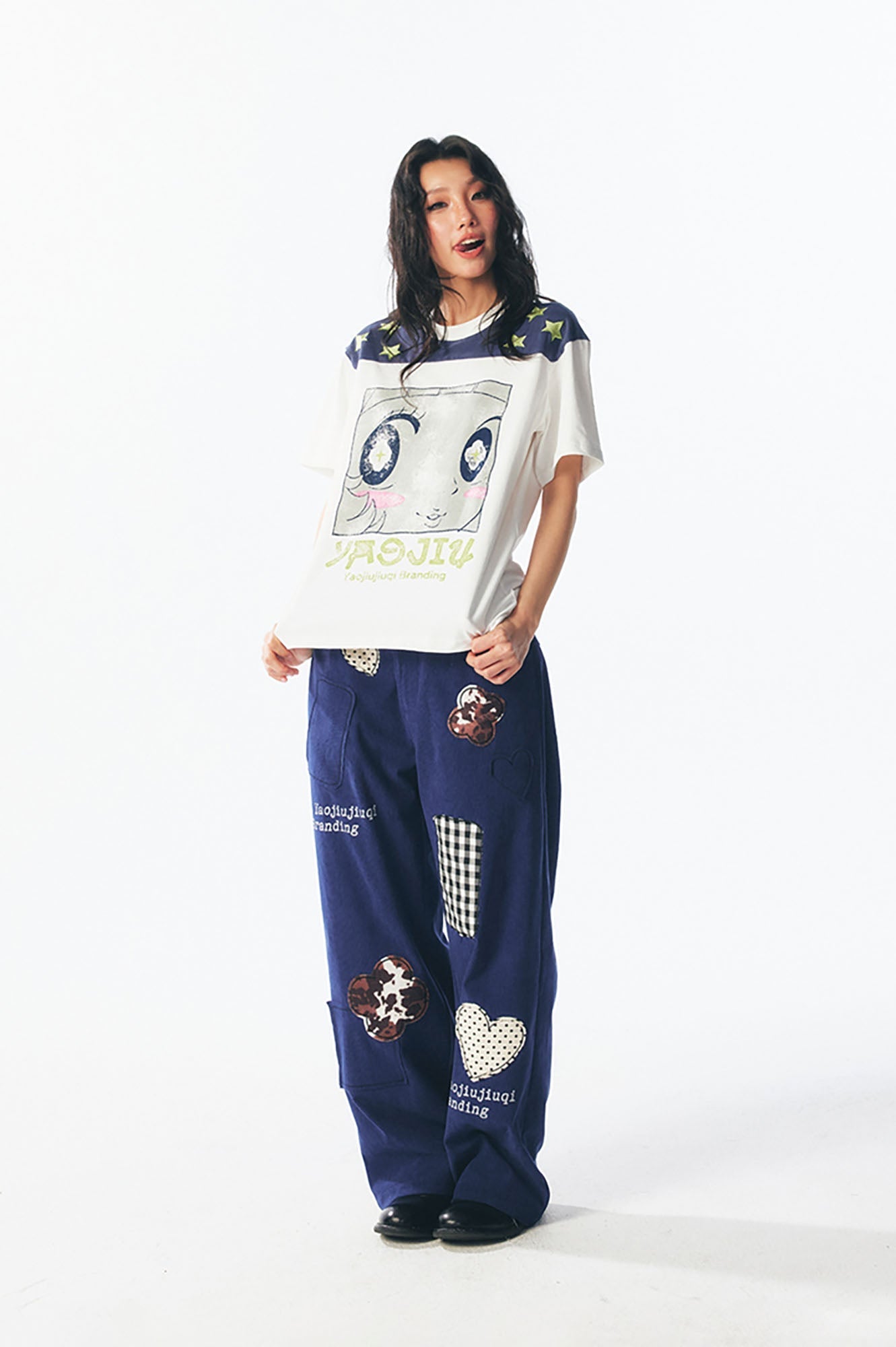 Star Shoulder Graphic Cotton Tee