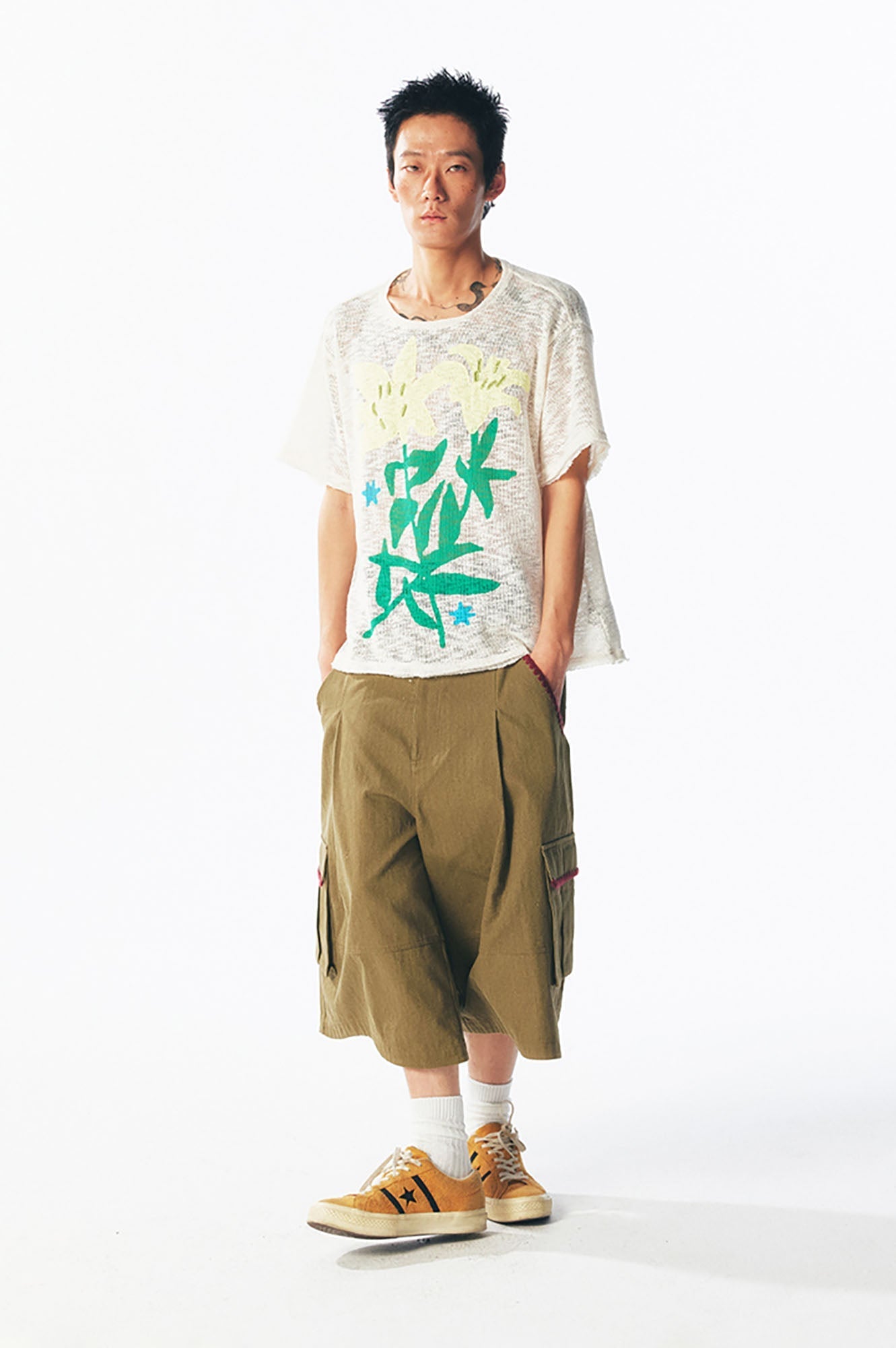 Sheer Lily Distressed Layering Tee
