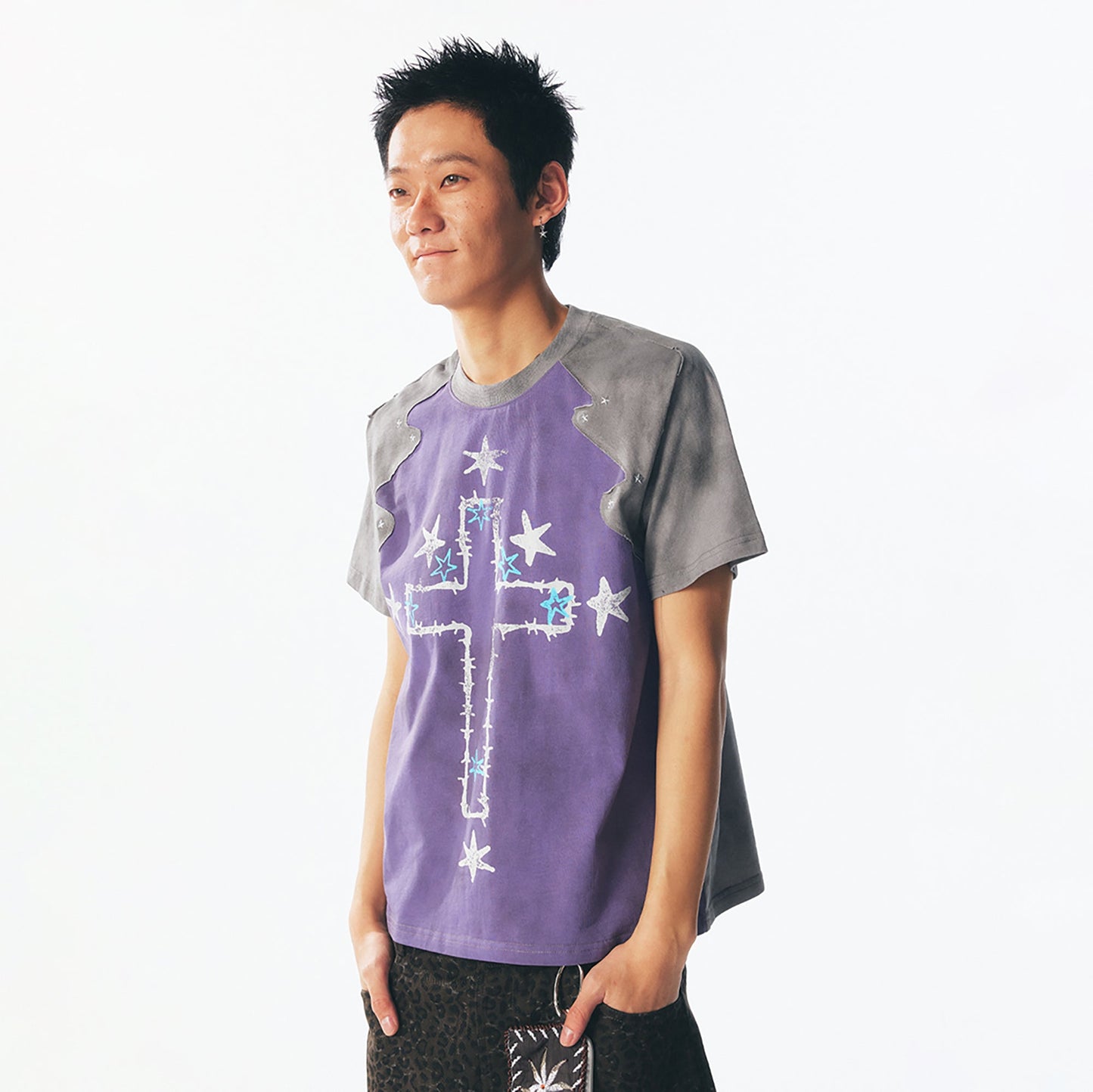 Washed Star Cross Graphic T-Shirt