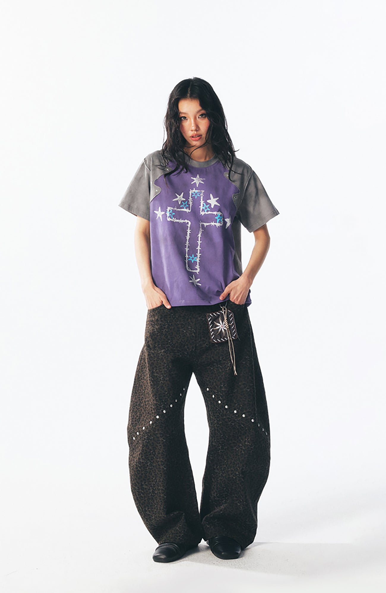 Washed Star Cross Graphic T-Shirt